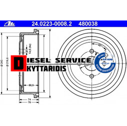 Ταμπούρα Φ230 οπίσθ.
