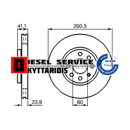 Δισκόπλακες εμπρόσθιες Φ260x24 αεριζόμενες