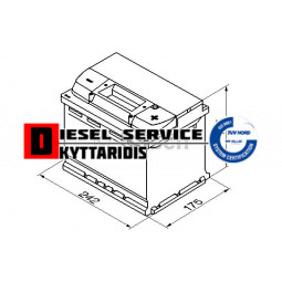 Μπαταρία 12V 60AH 540A