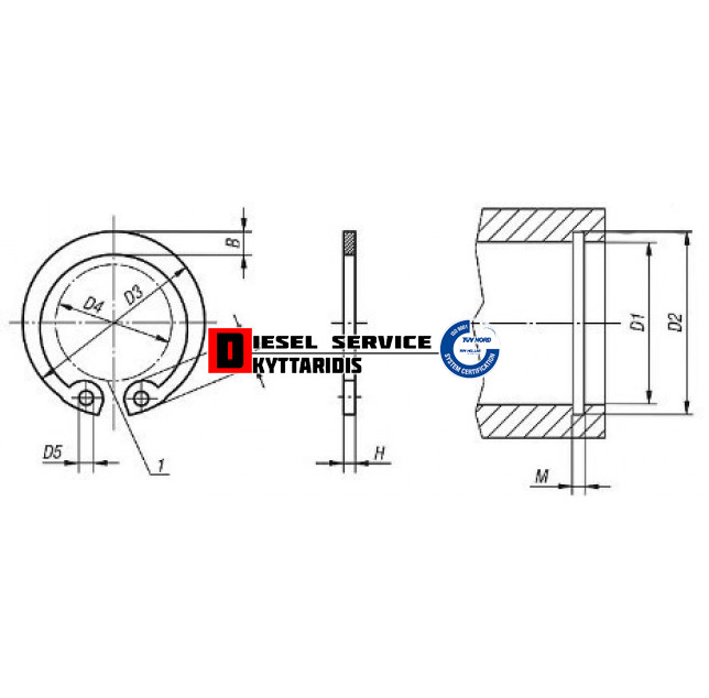 Ασφάλεια οπής DIN472 Φ90mm