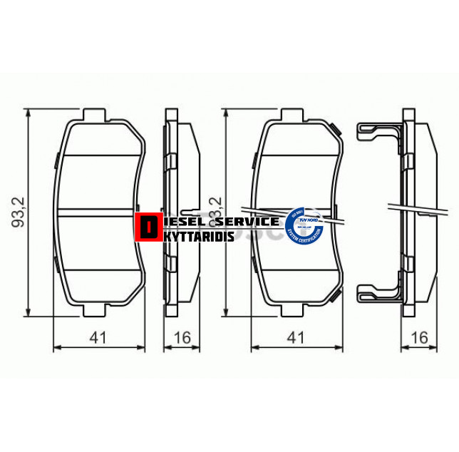 Τακάκια φρένου σετ οπίσθια Τακάκια φρένου σετ οπίσθια