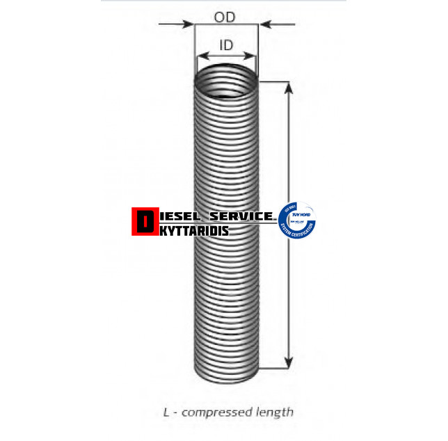 Σπιράλ εξάτμισης Φ45 - L=2m