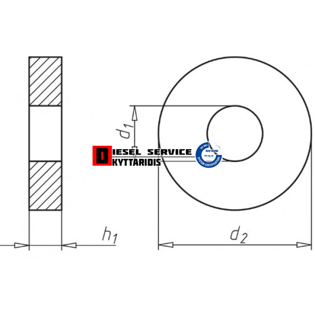 Ροδέλα χάλκινη 25x45x1.5