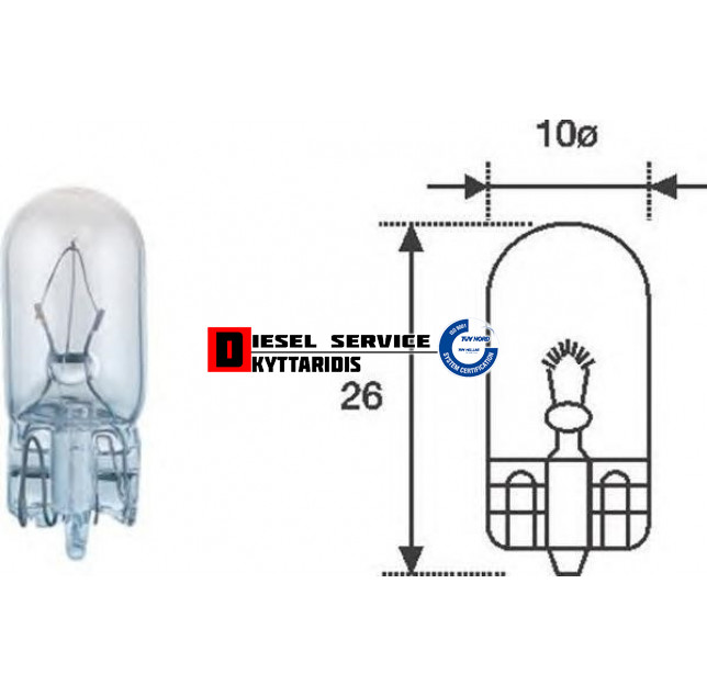 Λάμπα 12V-5W (W2.1x9.5d)