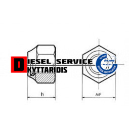 Παξιμάδι ασφαλείας 8*1.25 ασφαλείας γαλβανιζέ 8.8 DIN985