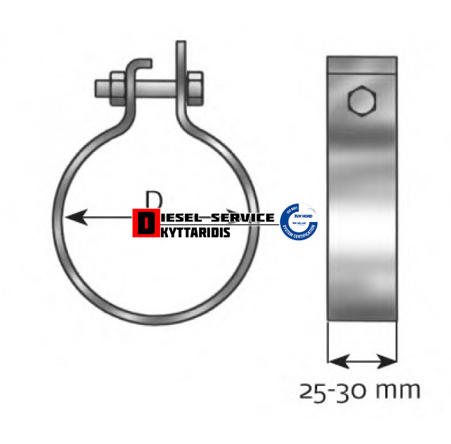 Σφιχτήρα εξάτμισης DIN71555 - Φ65.5mm