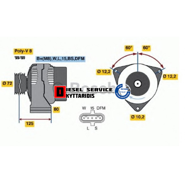Δυναμό 28V/80A Δυναμό 28V/80A
