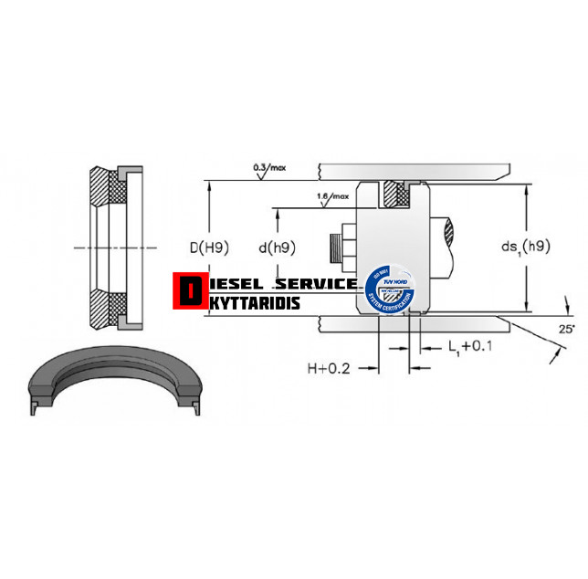 Τσιμούχα υδραυλικού 60*48*20.5 T-2S