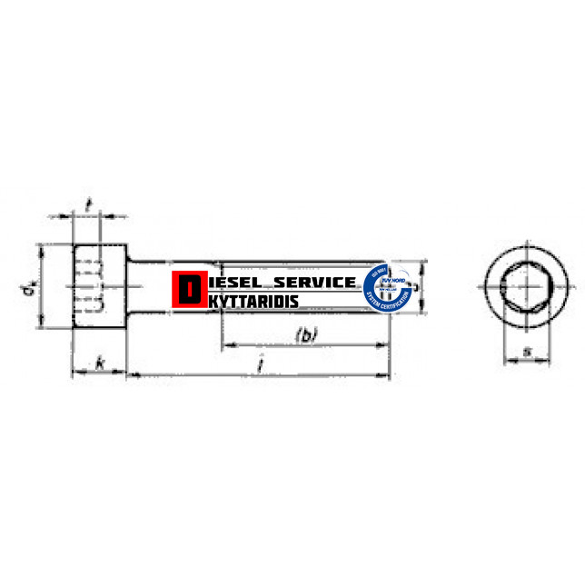 Βίδα μαύρη άλλεν 8*70 DIN912 - 8.8 Βίδα μαύρη άλλεν 8*70 DIN912 - 8.8