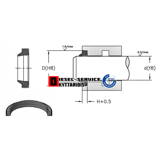 Τσιμούχα υδραυλικού ξύστρα 65*50*7/10 X-6M