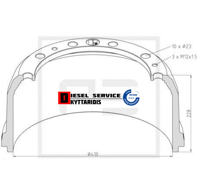 Ταμπουρο Φ410*160 εμπρόσθιο