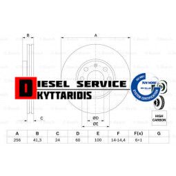 Δισκόπλακες εμπρόσθιες Φ280x22mm