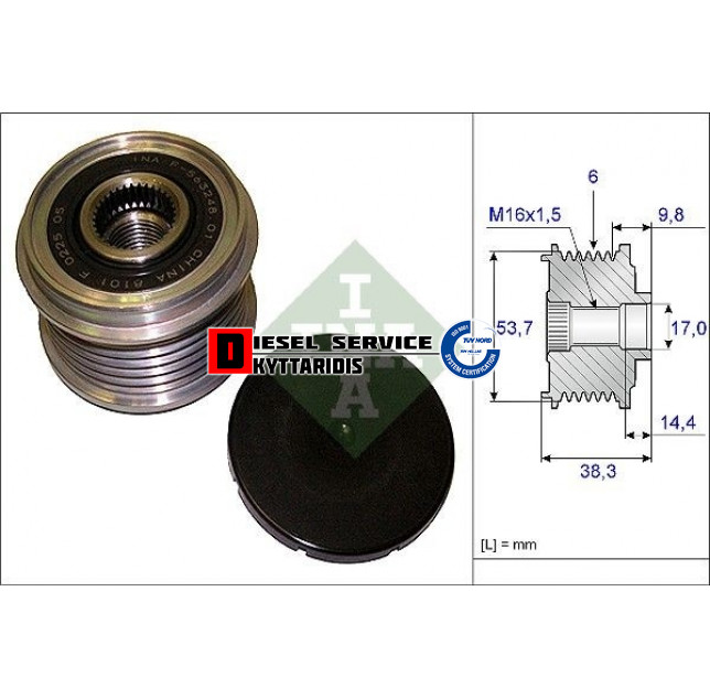 Ρουλεμάν-τροχαλία δυναμό