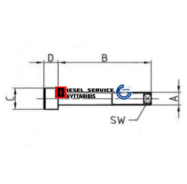 Πείρος κεντρικός σούστας M10x1.25x14.5x430mm