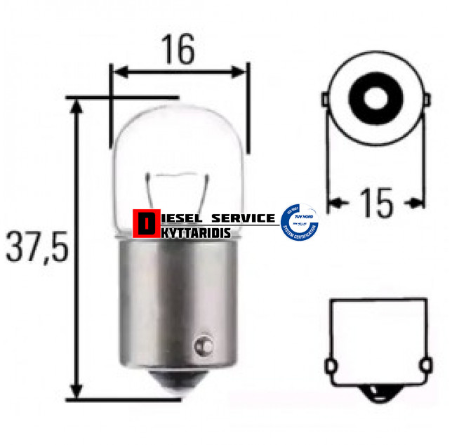 Λάμπα R5W 24V 5W (BA15s)