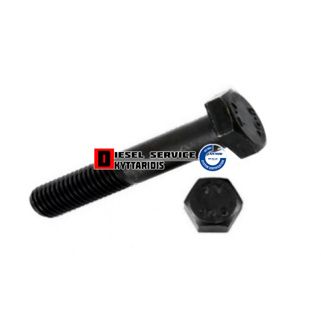 Βίδα εξάγωνη μάυρη 12*1.5*80 DIN960 - 8.8