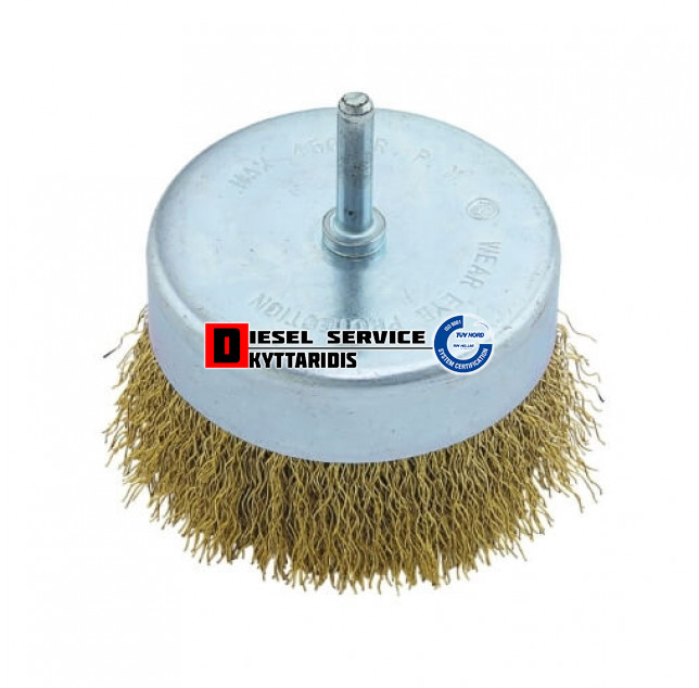 Συρματόβουρτσα στρογγυλή με αξονική Φ100mm