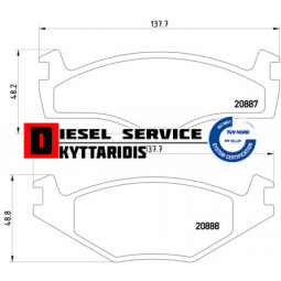 Τακάκια φρένου σετ ψιλά