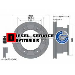 Δισκόπλακα 306x28mm