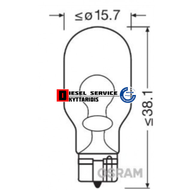 Λάμπα 12V - 16W (W2.1x9.5d)