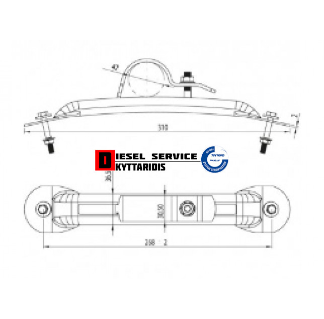 Βάση φτερού γαλβανιζέ Φ42mm