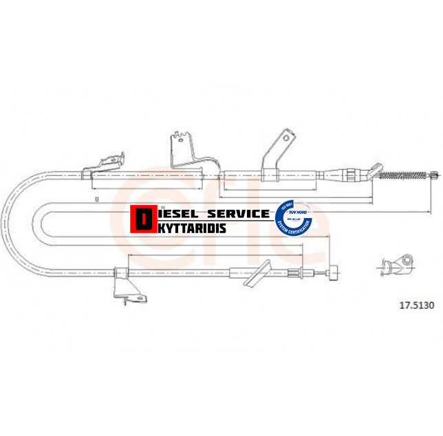 Ντίζα χειροφρένου R Ντίζα χειροφρένου R