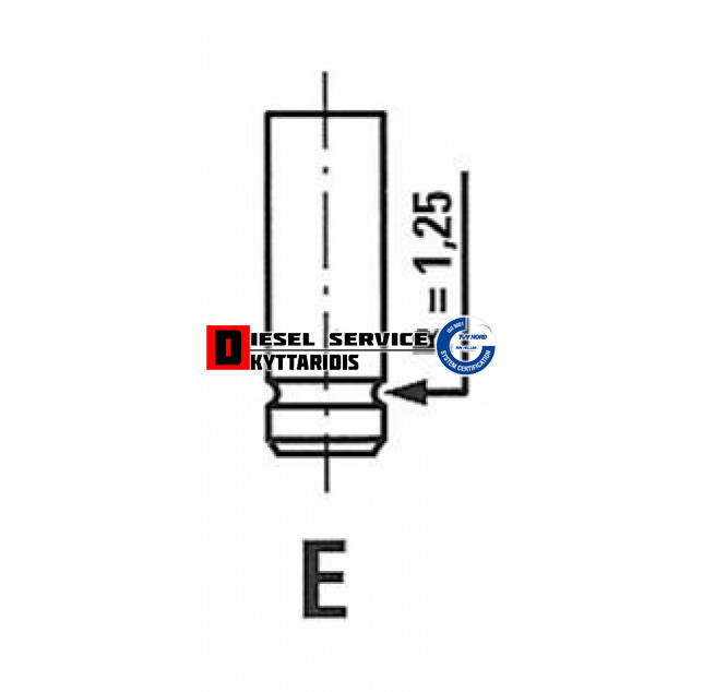 Βαλβίδα εισαγωγής 43*8*133