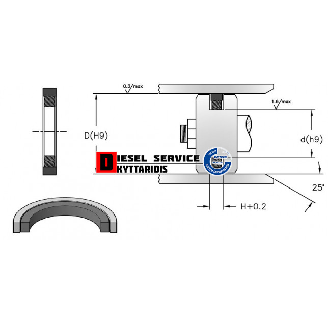 Τσιμούχα υδραυλικού 101.6*2.6*6.9 TED
