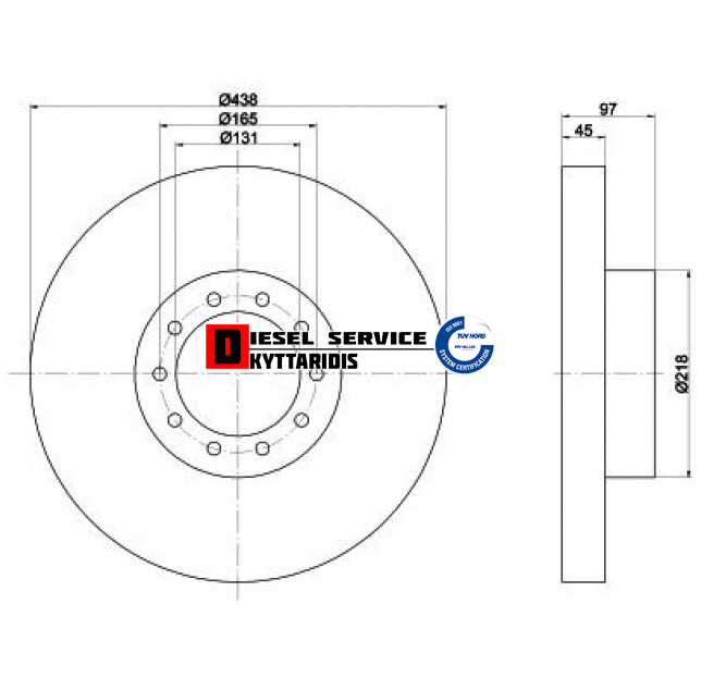 Δισκόπλακες εμπρ. Φ438