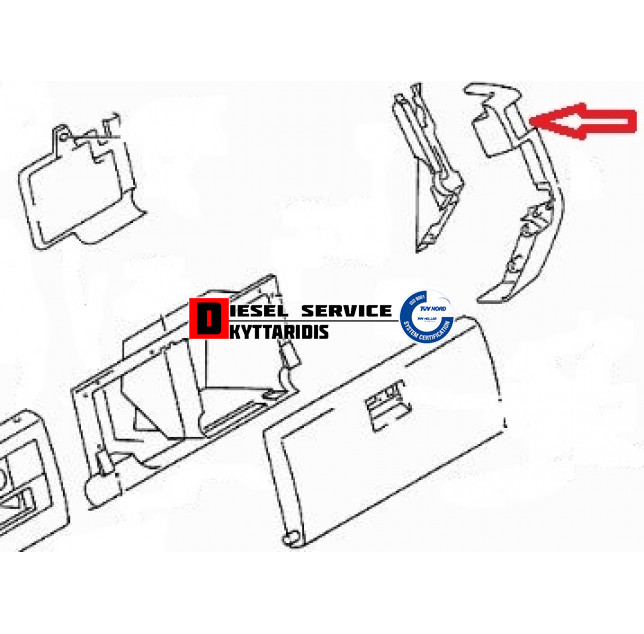 Χερούλι ταμπλό R γκρί